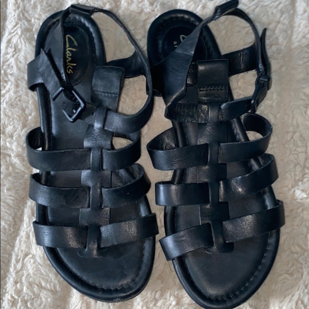 Clarks black sandals